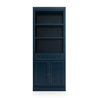 Cameo Indigo Storage Bookcase with Middle Crown