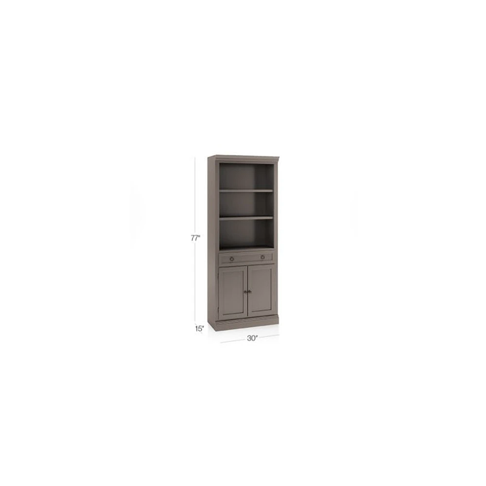 Cameo Grigio Storage Bookcase with Middle Crown