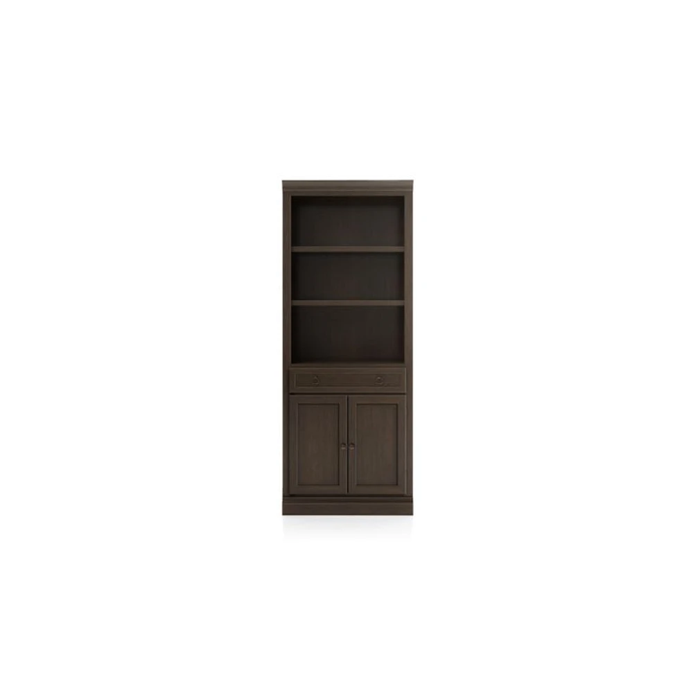 Cameo Pinot Lancaster Storage Bookcase with Middle Crown