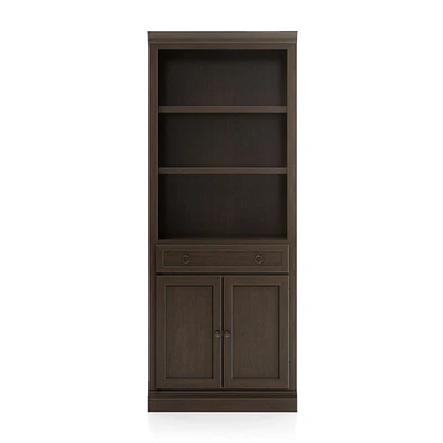 Cameo Pinot Lancaster Storage Bookcase with Middle Crown