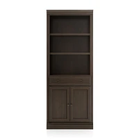 Cameo Pinot Lancaster Storage Bookcase with Middle Crown