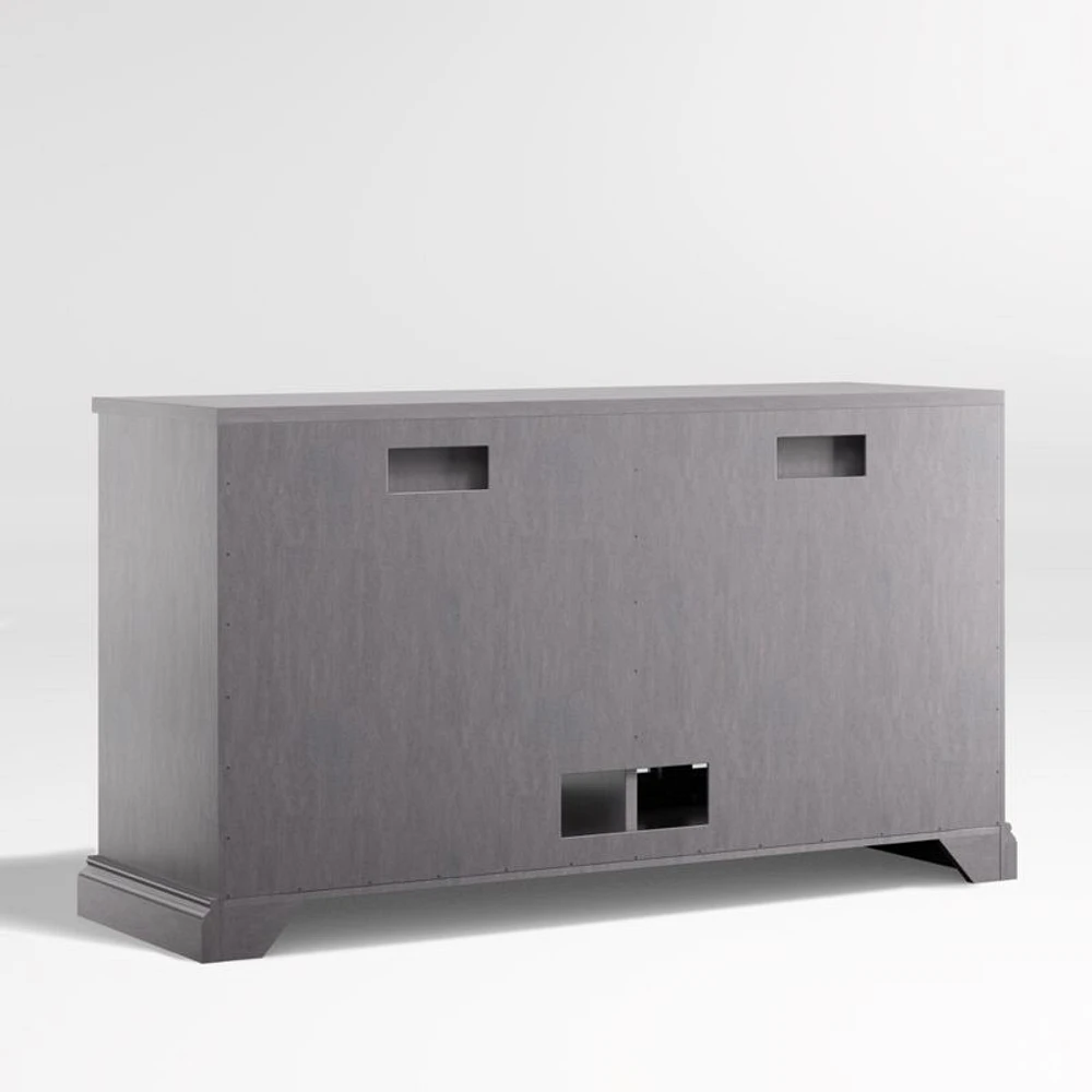 Cameo 62" Dove Grey Storage Media Console with Glass Doors