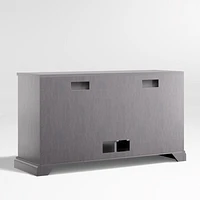 Cameo 62" Dove Grey Storage Media Console with Glass Doors