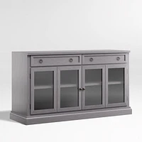 Cameo 62" Dove Grey Storage Media Console with Glass Doors