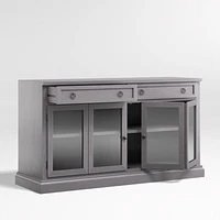 Cameo 62" Dove Grey Storage Media Console with Glass Doors