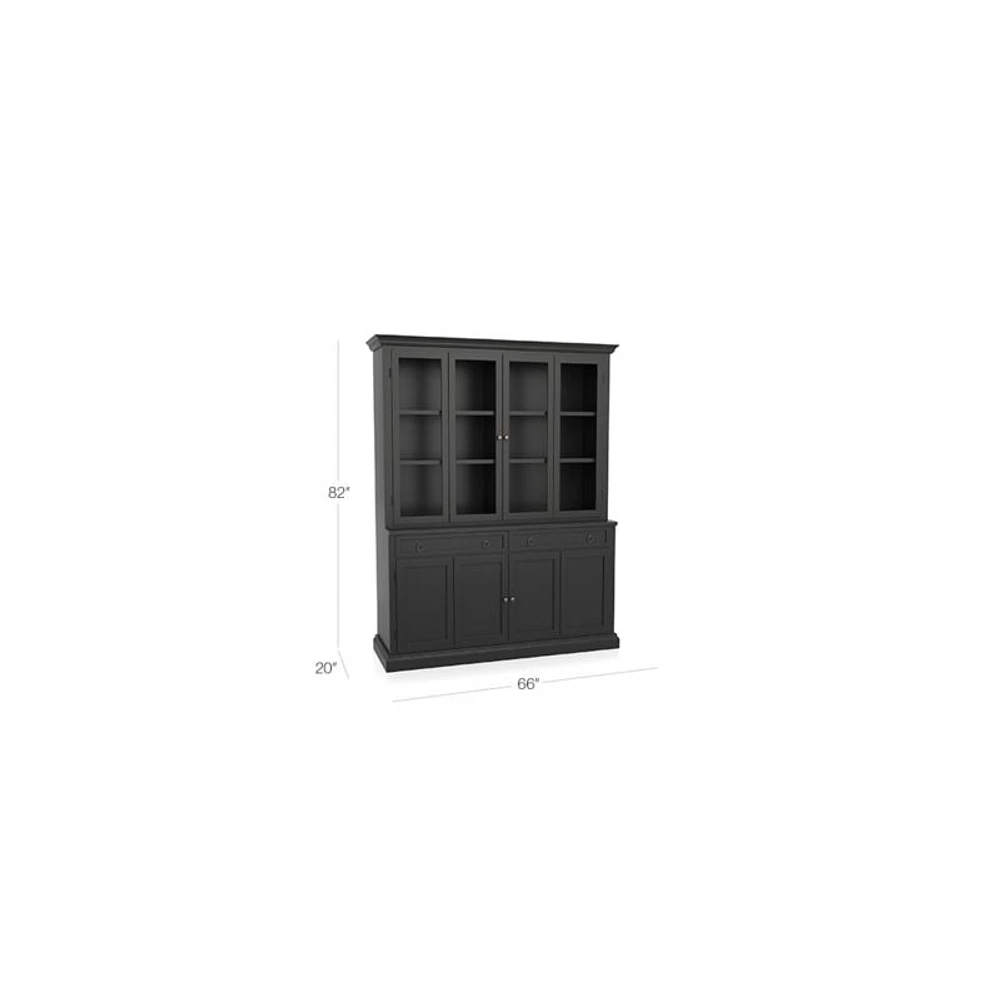 Cameo 2-Piece Bruno Black Glass Door Wall Unit