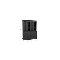 Cameo 2-Piece Bruno Black Glass Door Wall Unit