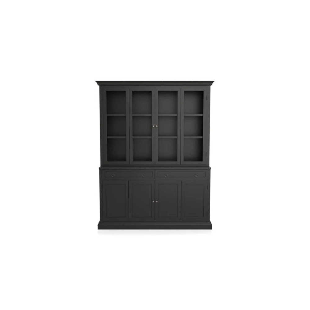 Cameo 2-Piece Bruno Black Glass Door Wall Unit