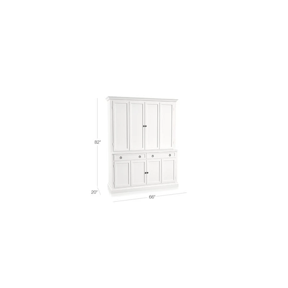 Cameo 2-Piece White Entertainment Center