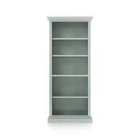 Cameo Blue Grey Open Bookcase with Full Crown