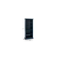 Cameo Indigo Open Bookcase with Full Crown