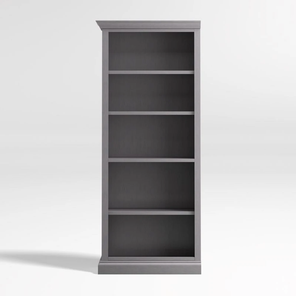 Cameo Dove Grey Open Bookcase with Left Crown