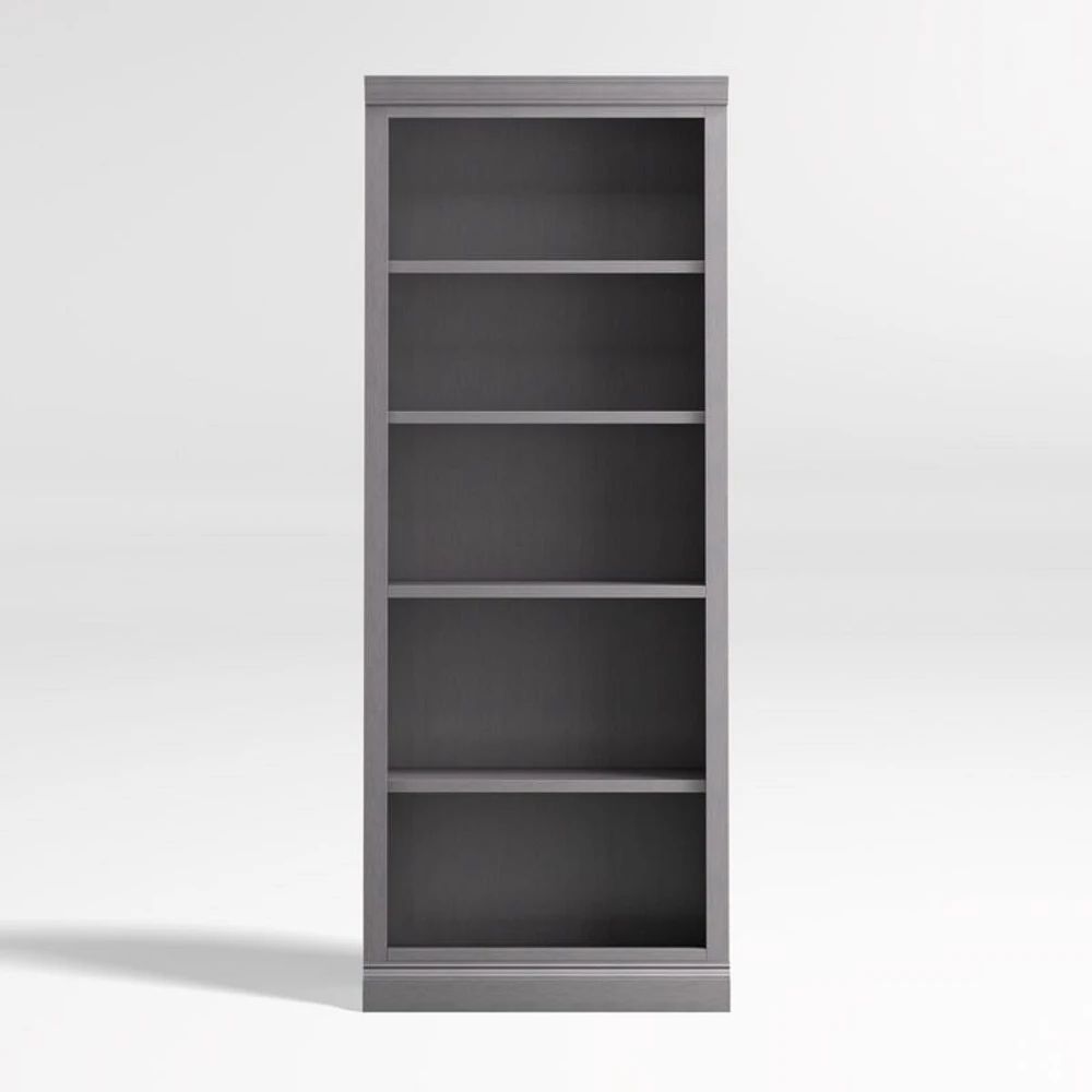 Cameo Dove Grey Open Bookcase with Middle Crown