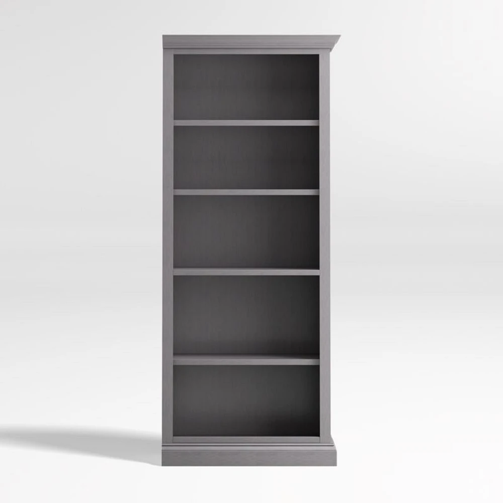 Cameo Dove Grey Open Bookcase with Right Crown