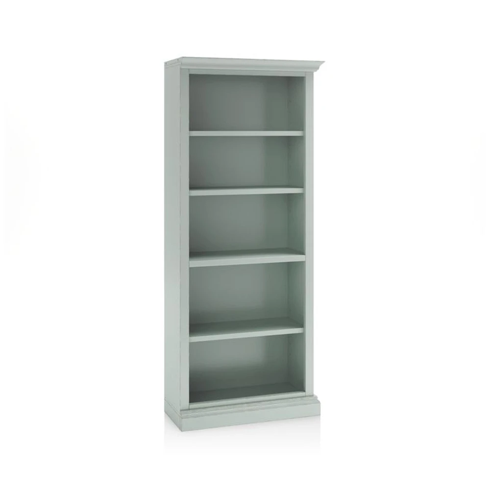 Cameo Blue Grey Open Bookcase with Right Crown