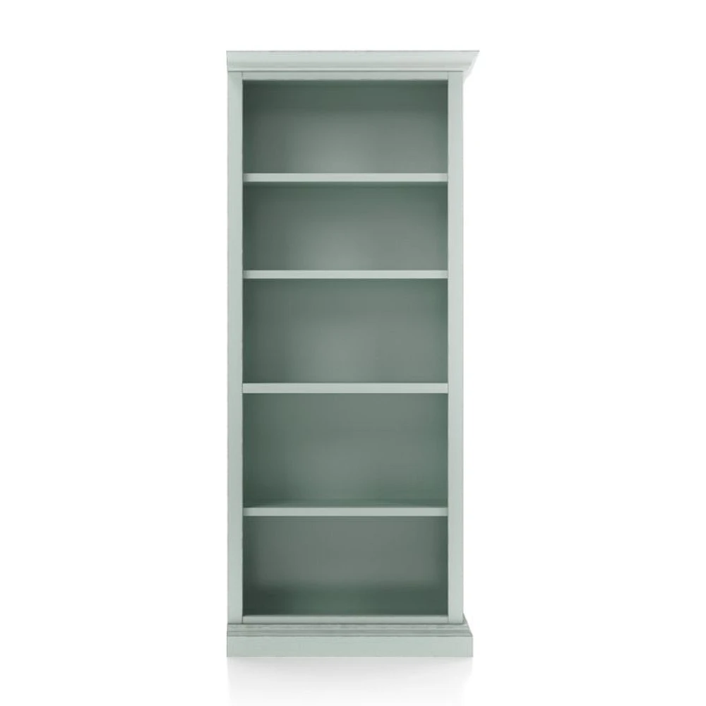 Cameo Blue Grey Open Bookcase with Right Crown