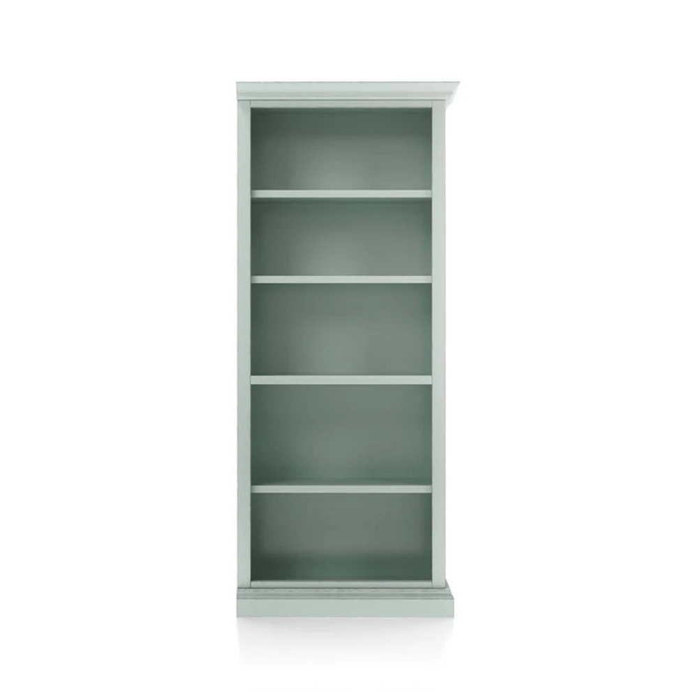 Cameo Blue Grey Open Bookcase with Right Crown