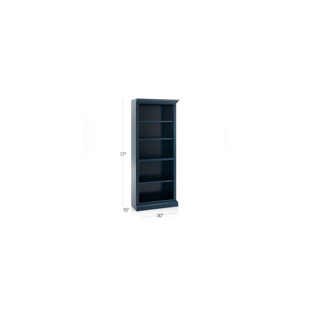 Cameo Indigo Open Bookcase with Right Crown