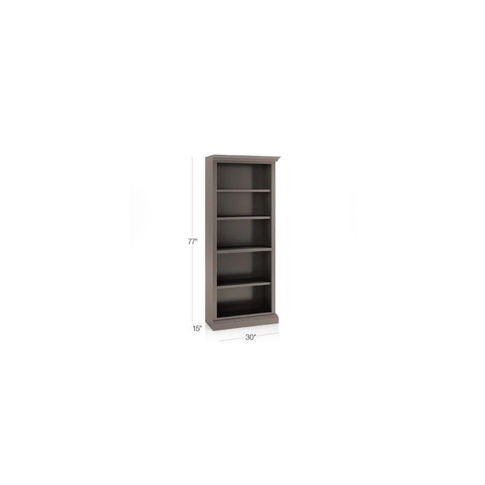 Cameo Grigio Open Bookcase with Right Crown