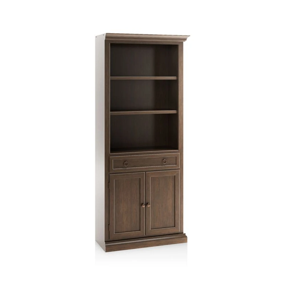 Cameo Pinot Lancaster Storage Bookcase with Right Crown