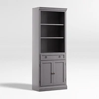Cameo Dove Grey Storage Bookcase with Middle Crown