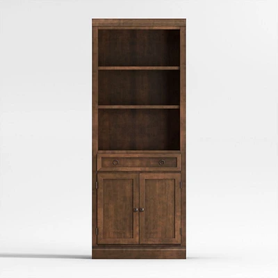 Cameo Nero Noce Storage Bookcase with Middle Crown