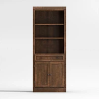 Cameo Nero Noce Storage Bookcase with Middle Crown