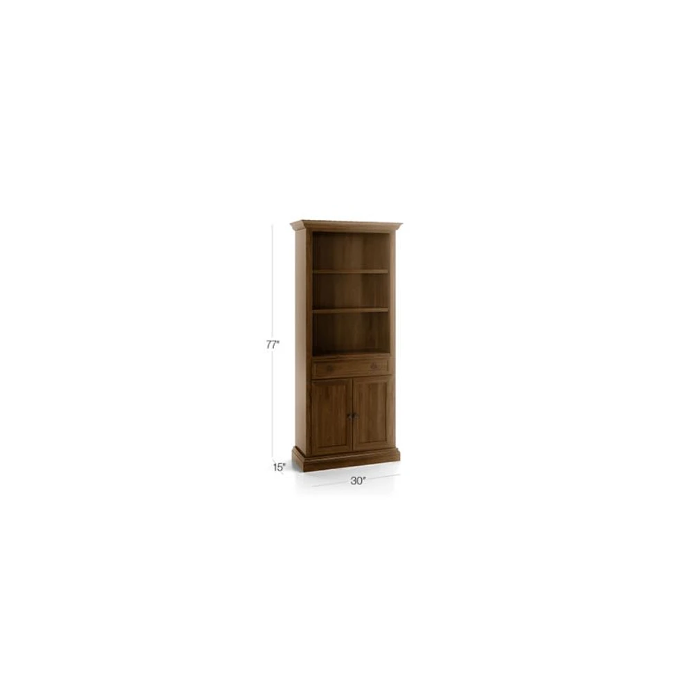 Cameo Nero Noce Storage Bookcase with Full Crown