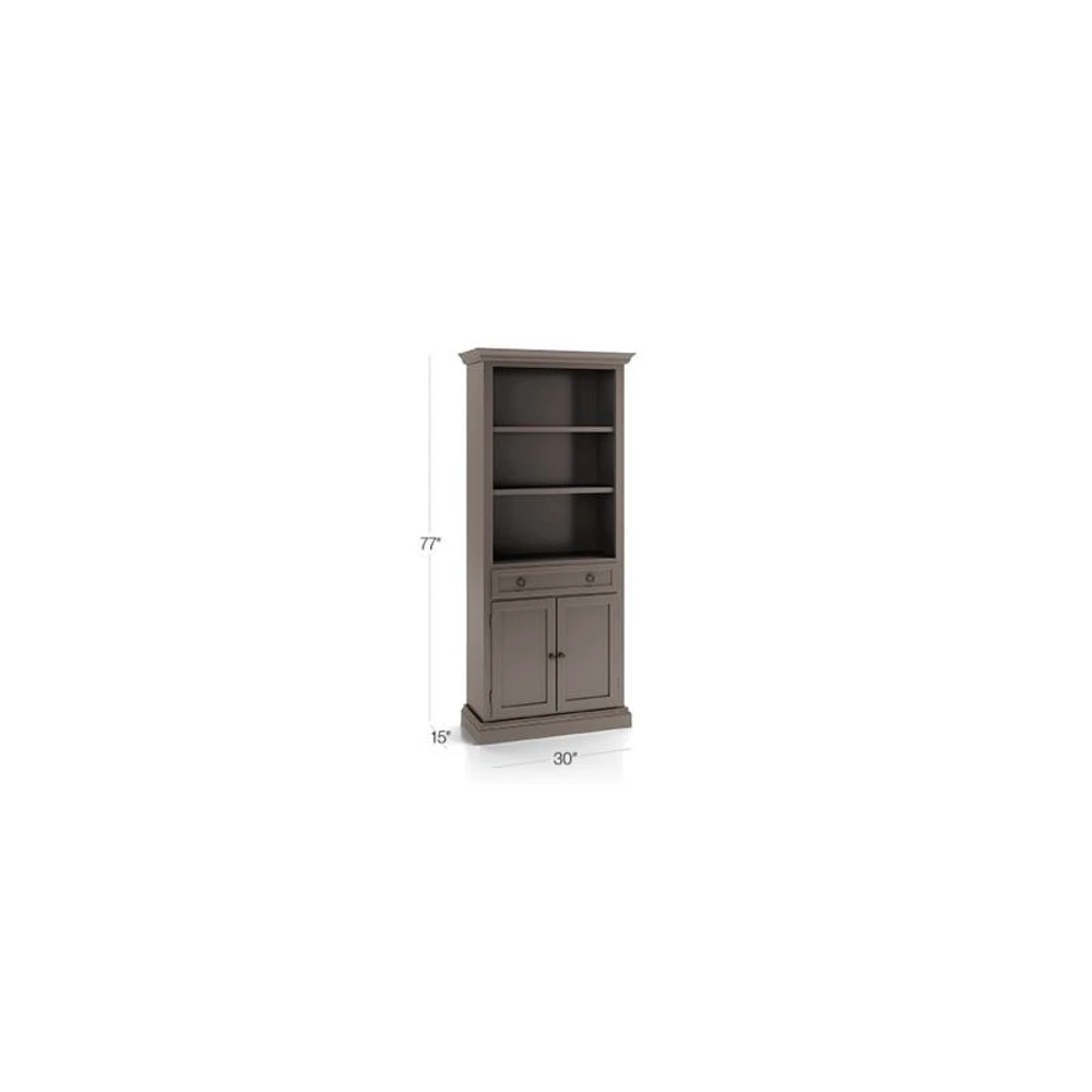Cameo Grigio Storage Bookcase with Full Crown