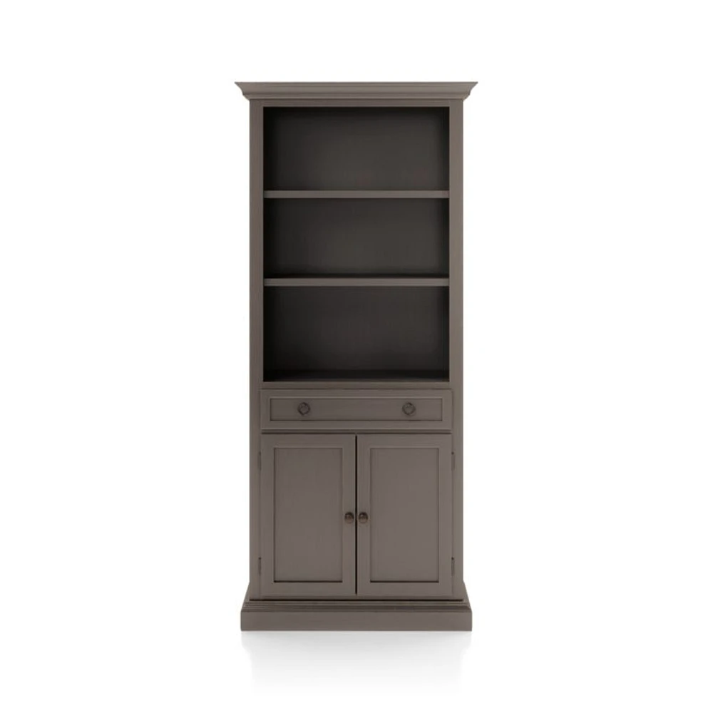 Cameo Grigio Storage Bookcase with Full Crown