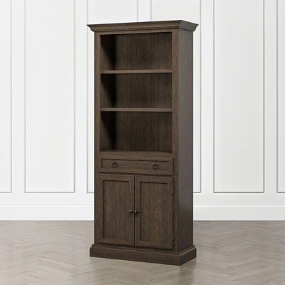 Cameo Pinot Lancaster Storage Bookcase with Full Crown