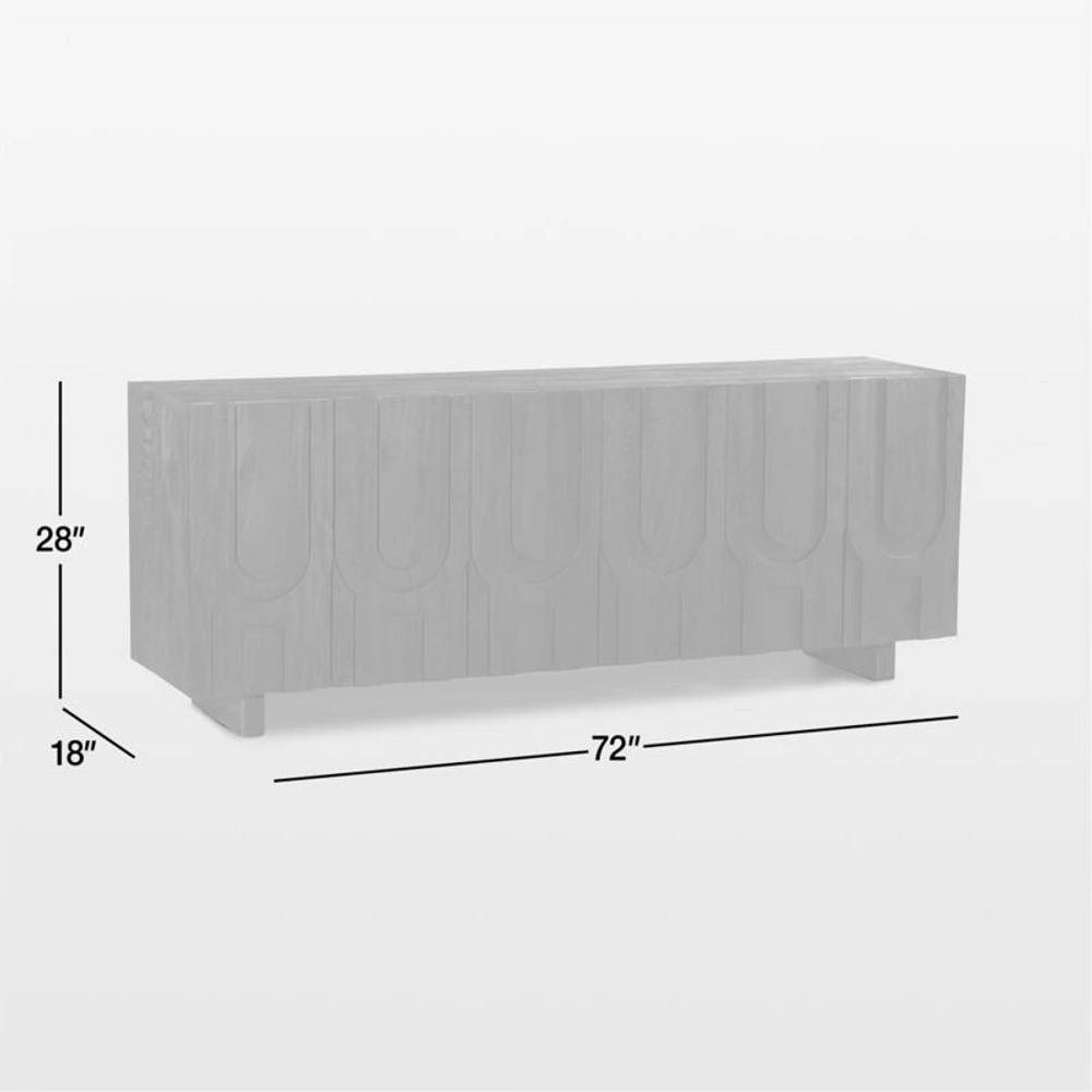 Camila 72" Aged Black Wood Storage Media Console