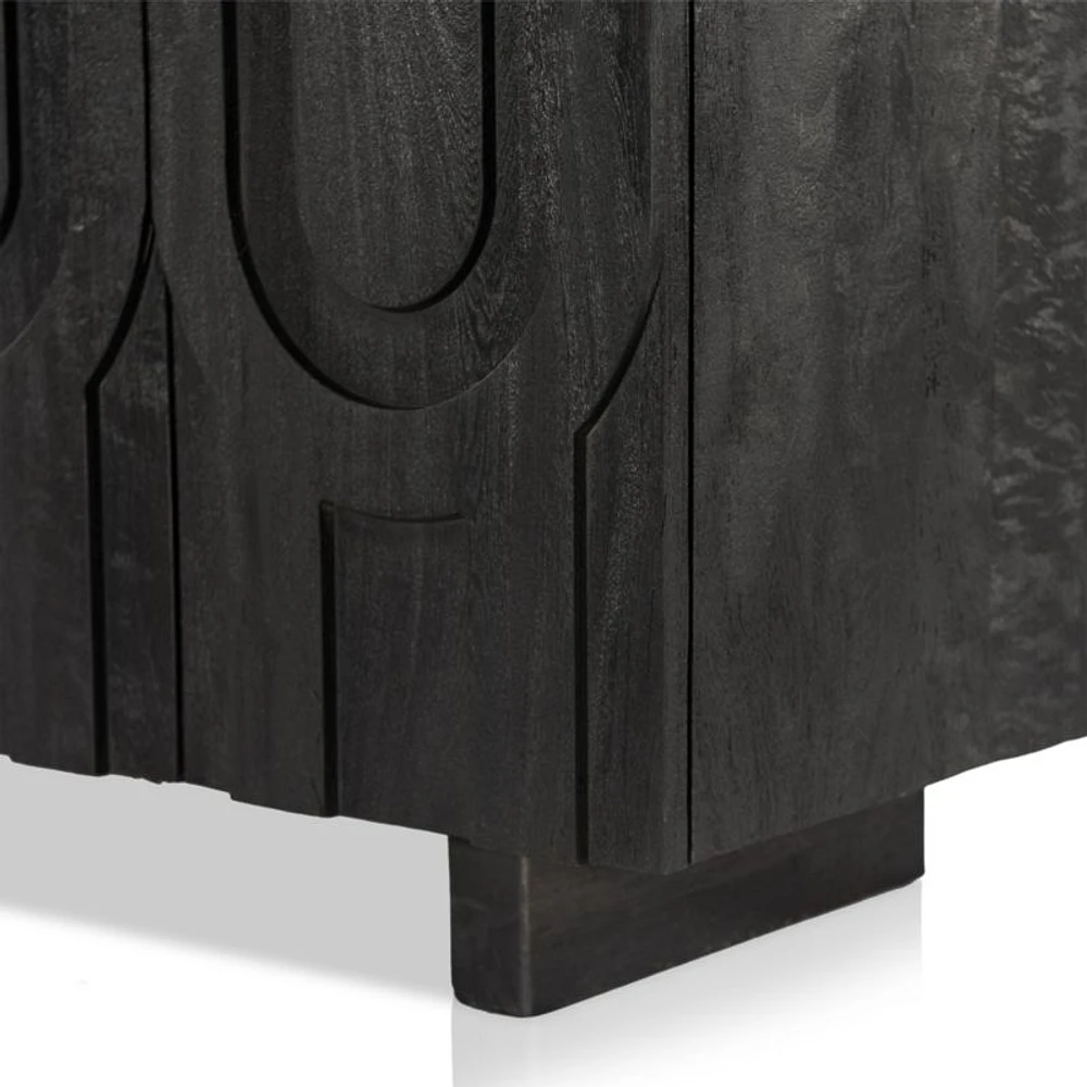 Camila 72" Aged Black Wood Storage Media Console