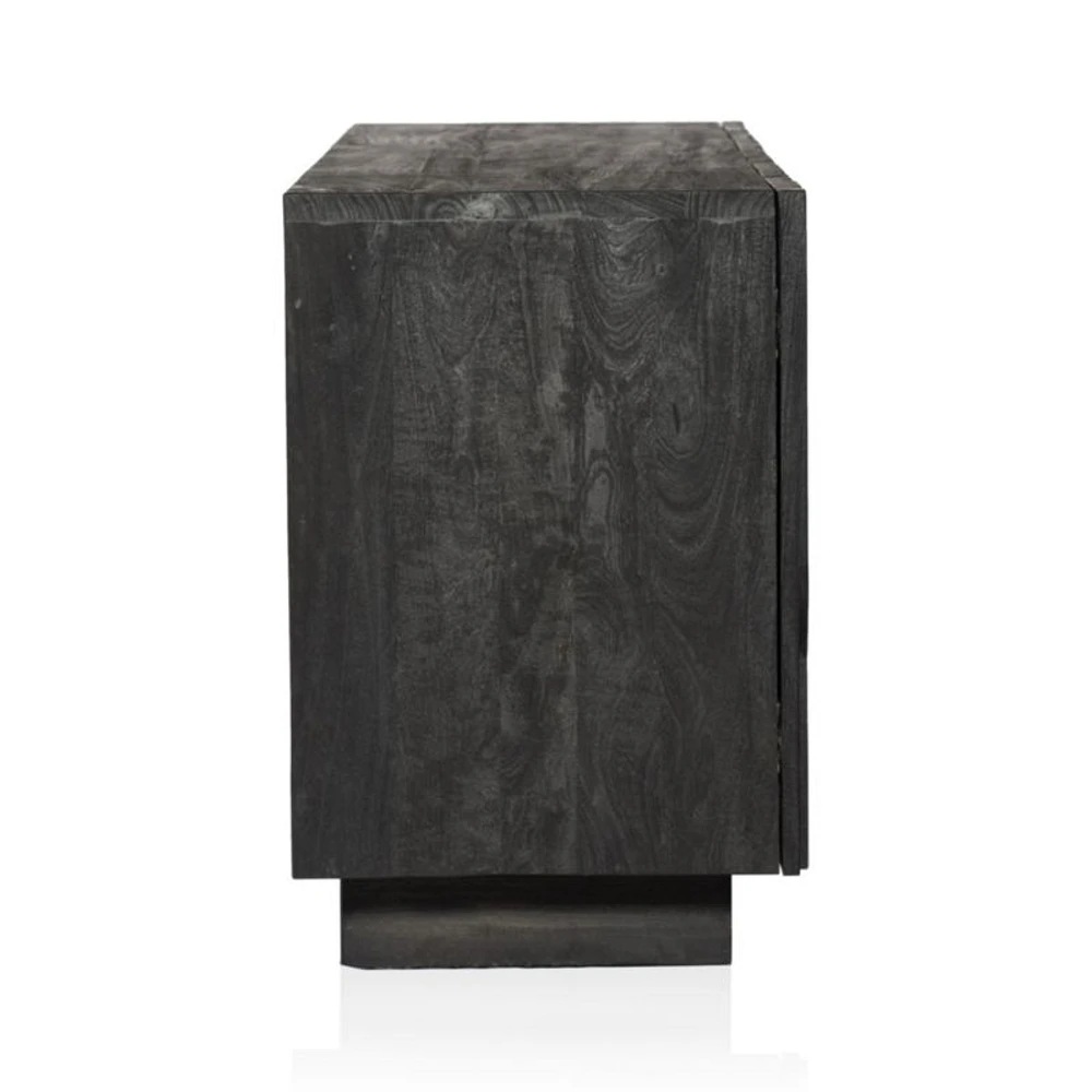 Camila 72" Aged Black Wood Storage Media Console