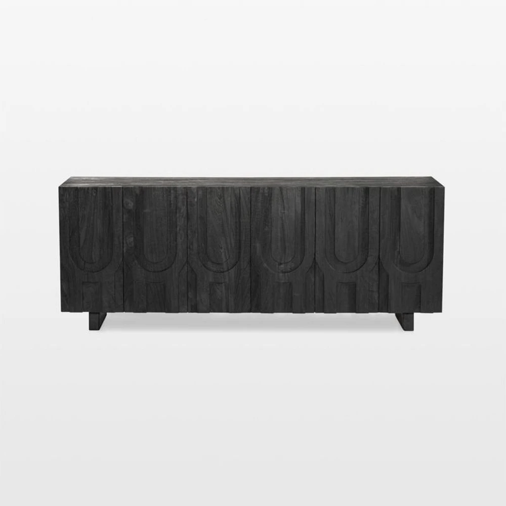 Camila 72" Aged Black Wood Storage Media Console