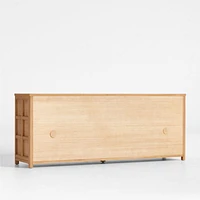 Campagna 76" Rattan and Natural Oak Wood Storage Media Console