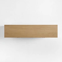 Campagna 76" Rattan and Natural Oak Wood Storage Media Console