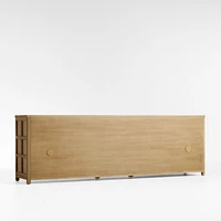 Campagna 94" Rattan and Natural Oak Wood Storage Media Console