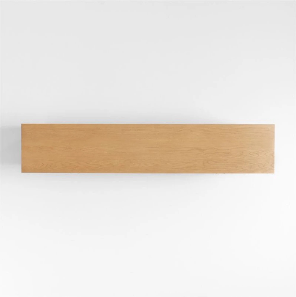 Campagna 94" Rattan and Natural Oak Wood Storage Media Console