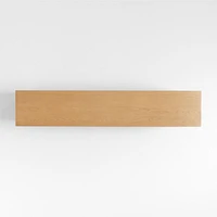 Campagna 94" Rattan and Natural Oak Wood Storage Media Console