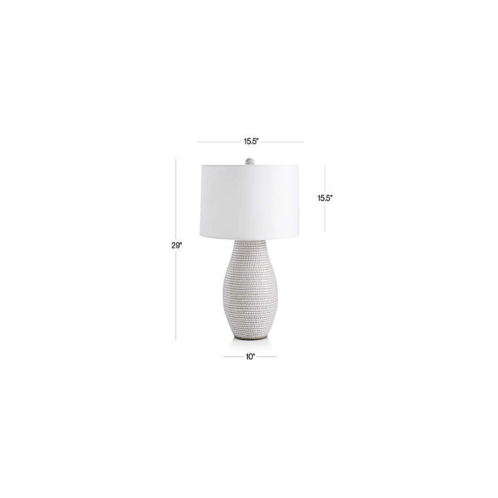 Cane White Table Lamp, Set of 2