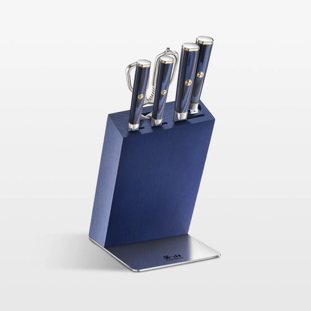 Cangshan ® Kita Blue 6-Piece HUA Knife Block Set Blue Block