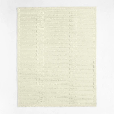 Cannet Wool Shag Sand Beige Area Rug 6'x9'
