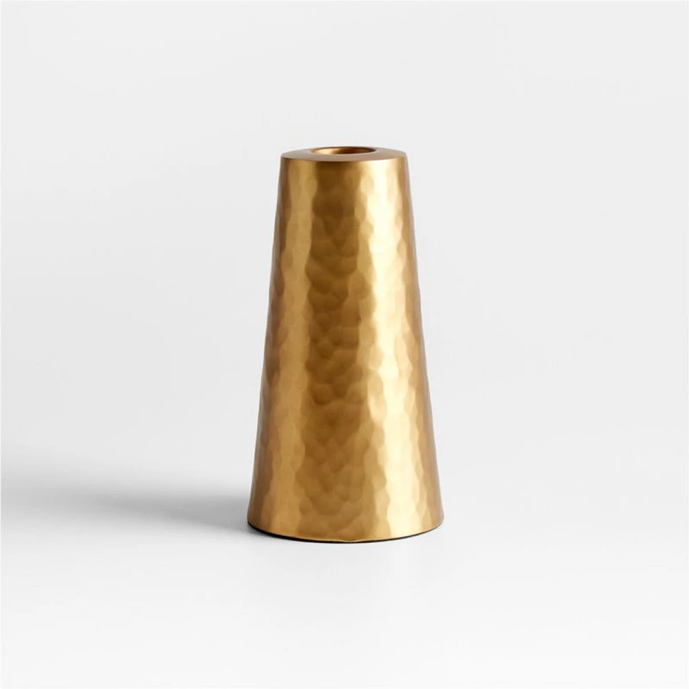 Cape Coast Hammered Brass Taper Candle Holder 5" by Eric Adjepong