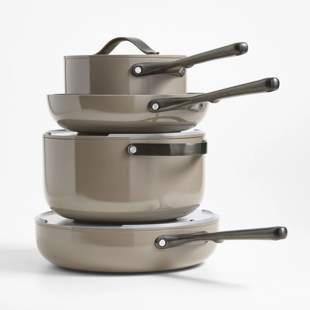 Caraway ® Home 7-Piece Pebble Ceramic Non-Stick Cookware Set with Gunmetal Hardware