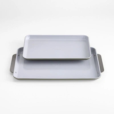 Caraway Ceramic Non-Stick Baking Sheet Duo Olive Green with Gunmetal Hardware