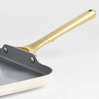 Caraway ® Cream Ceramic Non-Stick Square Griddle with Gold Hardware