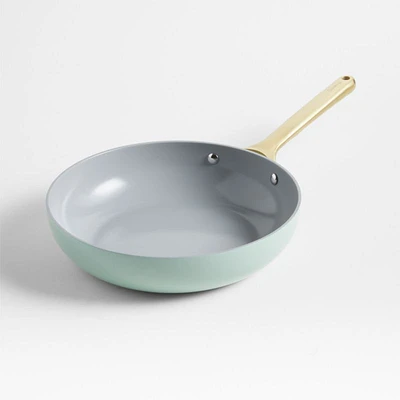 Caraway Silt Green Non-Stick Ceramic Fry Pan with Gold Hardware with Gold Hardware