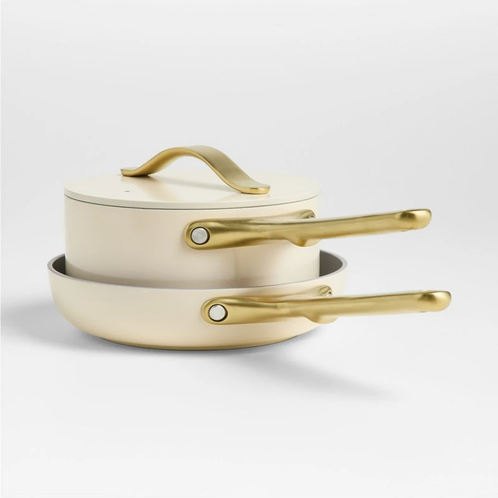 Caraway Home ® Cream Mini Cookware Duo with Gold Hardware