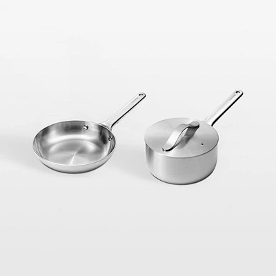 Caraway ® Stainless Steel Mini Fry Pan and Stainless Steel Mini Saucepan Duo